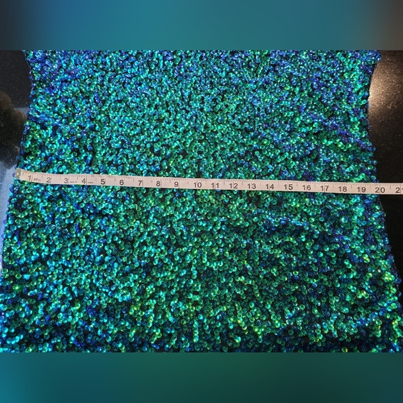 Gorgeous Teal Sequin Front Top - Picture 4 of 6